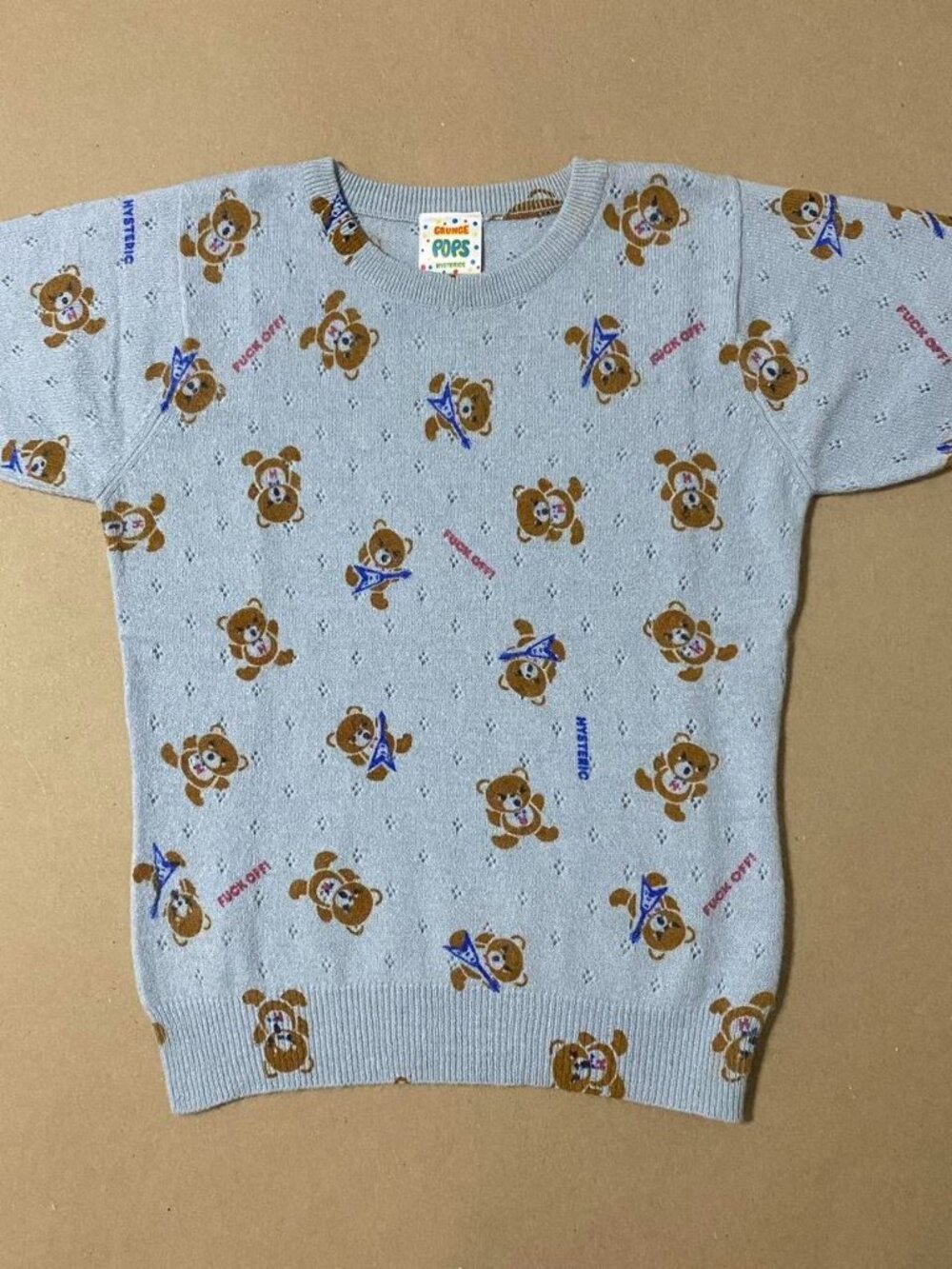 Hysteric Glamour Grunge Pops rock Bear Sweater tee